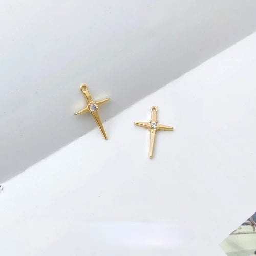 18K Micro Zircon Cross Pendant Christian Jewelry