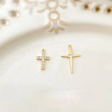 18K Micro Zircon Cross Pendant Christian Jewelry