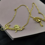 18K Personalized Lips Kiss Name Necklace Letter Pendant