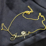 18K Personalized Lips Kiss Name Necklace Letter Pendant