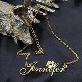 18K Personalized Lips Kiss Name Necklace Letter Pendant