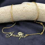 18K Personalized Lips Kiss Name Necklace Letter Pendant