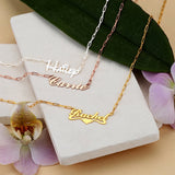 18K Initial Letter Name Necklace Stainless Steel Chain Jewelry