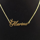 18K Deer Head Name Necklace Stainless Steel Christmas Gift