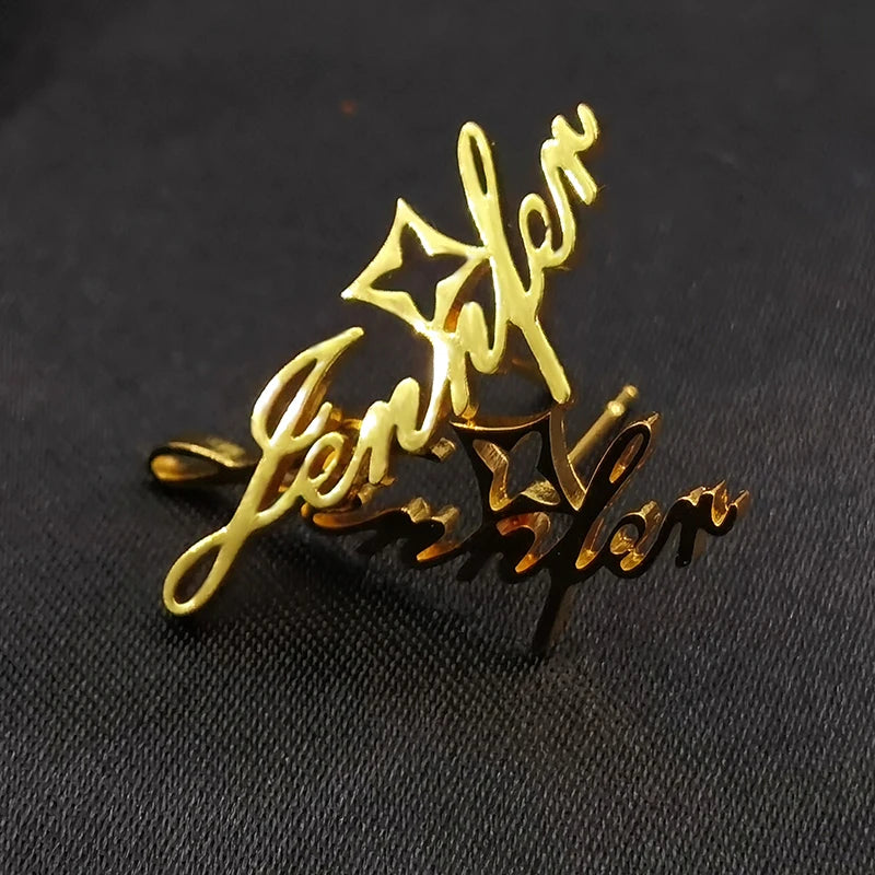 18K Personalized Stainless Steel Name Stud Earrings
