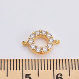 18K Real Filled 9MM Zircon Circle Hoop Necklace Charm Pendants
