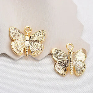 18K Real Filled Butterfly Charms DIY Jewelry Findings