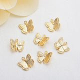 18K Real Filled Butterfly Charms DIY Jewelry Findings
