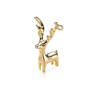 18K Color-Preserving Bracelet Necklace Deer Charms Pendants DIY Jewelry Making