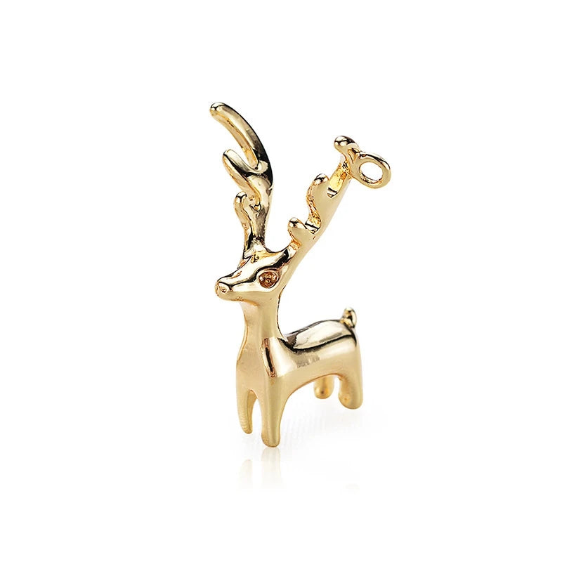 18K Color-Preserving Bracelet Necklace Deer Charms Pendants DIY Jewelry Making