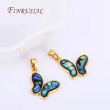 18K Real Plated Abalone Shell Butterfly Charms Pendant