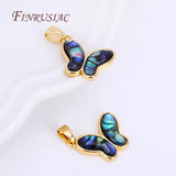 18K Real Plated Abalone Shell Butterfly Charms Pendant