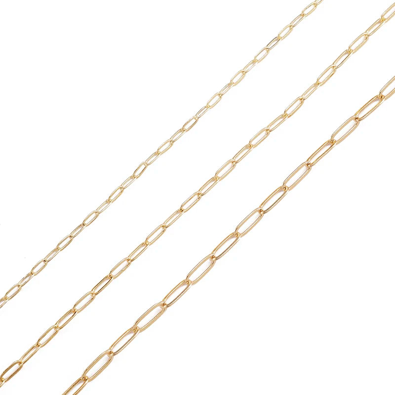 18K Plated Brass Paperclip Chain for Jewelry Making