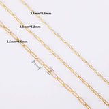 18K Plated Brass Paperclip Chain for Jewelry Making