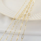 18K Plated Brass Paperclip Chain for Jewelry Making