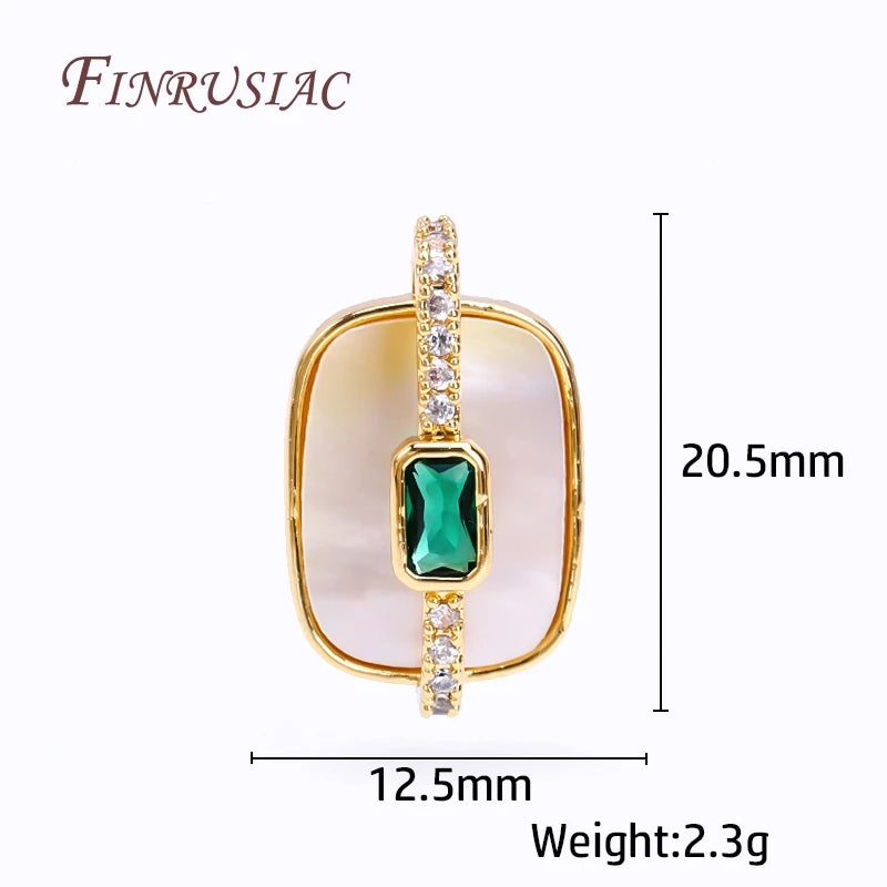 18K Plated Emerald Zircon Geometry Pendant for Necklace Making