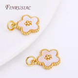 18K Plated Flowers Pendants Natural Shell Charms