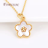 18K Plated Flowers Pendants Natural Shell Charms