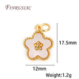 18K Plated Flowers Pendants Natural Shell Charms