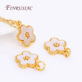 18K Plated Flowers Pendants Natural Shell Charms