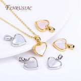 18K Plated Heart Pendants, Shell Charms for Necklace Making