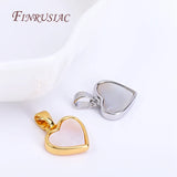 18K Plated Heart Pendants, Shell Charms for Necklace Making