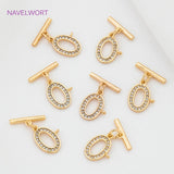 18K Plated Zircon OT Buckle Toggle Clasps DIY Jewelry Accessories