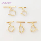 18K Plated Zircon OT Buckle Toggle Clasps DIY Jewelry Accessories