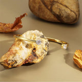 18K Plated CZ Dainty Cuff Bracelet for Women