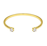 18K Plated CZ Dainty Cuff Bracelet for Women