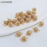 18K Plated Zircon Round Jewelry Connectors DIY Accessories