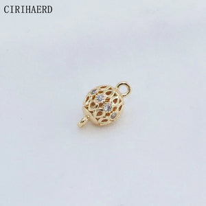 18K Plated Zircon Round Jewelry Connectors DIY Accessories