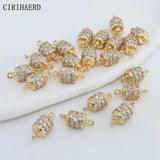 18K Plated Zircon Round Jewelry Connectors DIY Accessories