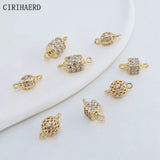 18K Plated Zircon Round Jewelry Connectors DIY Accessories