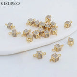 18K Plated Zircon Round Jewelry Connectors DIY Accessories