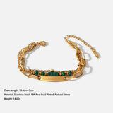 18K Gold Plated Stone Bracelet for Women - Stylish Wrist Jewelry