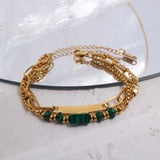 18K Gold Plated Stone Bracelet for Women - Stylish Wrist Jewelry