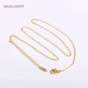 18K Real Plated O Chain Necklace, Brass 1.2/1.4mm, Lobster Clasp, Jewelry Making
