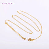 18K Real Plated O Chain Necklace, Brass 1.2/1.4mm, Lobster Clasp, Jewelry Making