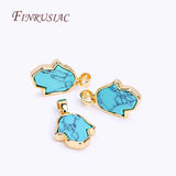 18K Plated Turquoise Hamsa Charms Pendant Necklace Making