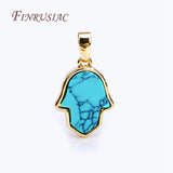 18K Plated Turquoise Hamsa Charms Pendant Necklace Making