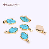 18K Plated Turquoise Hamsa Charms Pendant Necklace Making