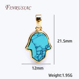 18K Plated Turquoise Hamsa Charms Pendant Necklace Making