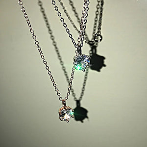 Lab Diamond Pendant 2ct Rose 925 Silver Necklace Women Jewelry