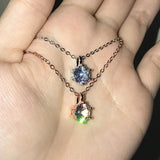 Lab Diamond Pendant 2ct Rose 925 Silver Necklace Women Jewelry