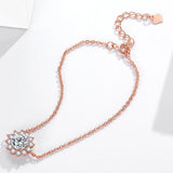 18K Rose Charm Diamond Bracelet for Women