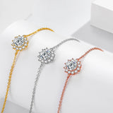 18K Rose Charm Diamond Bracelet for Women
