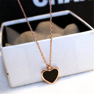 18K Rose Heart Pendant 925 Silver Charm Necklace for Women
