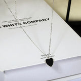 18K Rose Heart Pendant 925 Silver Charm Necklace for Women