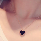 18K Rose Heart Pendant 925 Silver Charm Necklace for Women